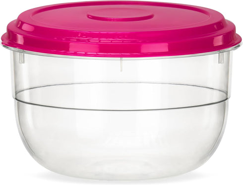 DecorRack X-Large Food Storage Containers, 5.75 Quarts, BPA Free Plastic, 185 oz Heavy Duty Multipurpose Plastic Storage Containers, Round Cake Do...