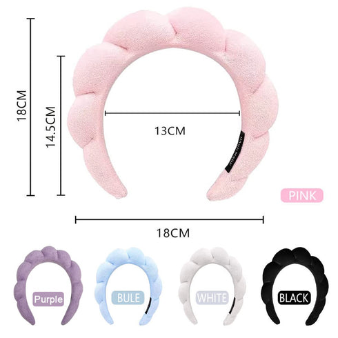 Headband for Washing Face,Spa Headband Makeup,Sponge Spa Headband for Washing Face,Makeup Removal,Shower,Skincare (White)...