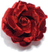3.5" Red Velvet Rose Brooch Pin Flower Pin Made in USA M&S Schmalberg...