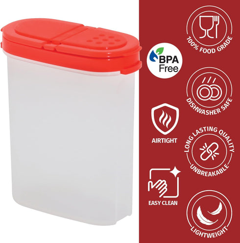 SIGNORA WARE Spice Jars with Lids -8 and 4 oz Refillable Empty Airtight Spice/Seasoning Containers Set -2 way Pour/Sift Shaker Lids Clear Plastic ...