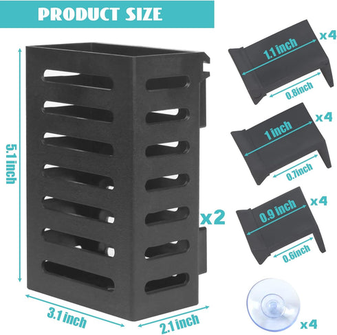 2 Pcs Aquarium Plant Holder, Fish Tank Plant Holder with Hooks and Suction Cups, Aquarium Planter Cups for Emersed Plants, Suitable for Aquatic Pl...