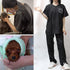 Short Sleeves Pet Grooming Smock with Zipper Dog Grooming Work Clothes with 2 Pockets Pet Grooming Shirt Dog Grooming Workwear for Pet Shop Men Wo...