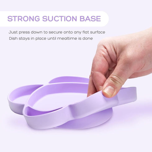 grabease Silicone Suction Plate for Baby & Toddler Self-Feeding, 6-Section Dish With Stay-Put Grip, BPA and Phthalates-Free, Dishwasher and Microw...