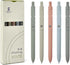 allydrew Smooth Retractable Black Ink Gel Pens, 0.5mm Fine Point, for Home Office Work (Set of 5), Morandi...