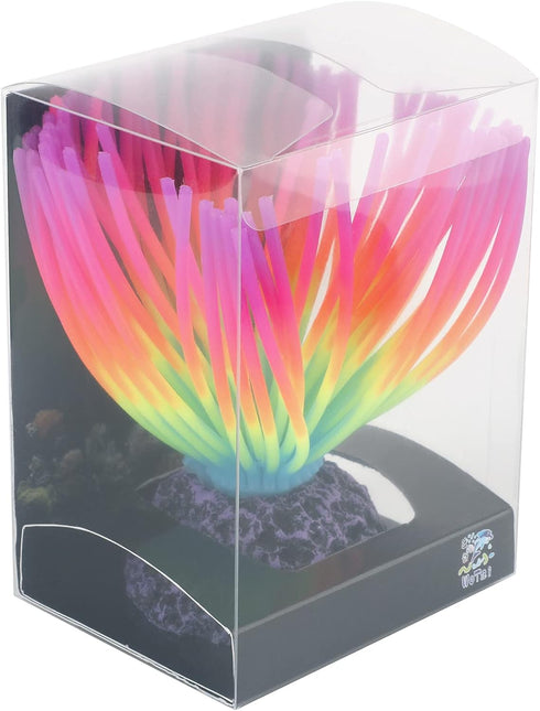 Uniclife Aquarium Imitative Rainbow Sea Urchin Ball Artificial Silicone Ornament with Glowing Effect for Fish Tank Landscape Decoration...