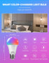 Smart Light Bulbs 4Pack with Remote, A19 E26 800LM LED Color Changing Light Bulb, WiFi & Bluetooth 5.0, Warm to Cool White, Dimmable, RGB Smart Ho...