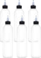6Pcs 8oz Squeeze Bottles with Black Twist Top Cap, 60ml Clear Dispensing Bottles, Empty Refillable Bottle for Hair Oil Inks, Crafts, Liquids...