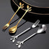 Stainless Steel Gold Leaf Coffee Spoons Creative Tableware Dessert Spoons Gold Serving Spoons Small Spoons for Condiments Mixing Sugar Stir Ice Cr...