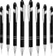 8 Pieces Ballpoint Pen with Stylus Tip Black Ink 2 in 1 Stylus Metal 1.0 mm Medium Point Smooth Pen Rainbow Colorful Rubberized Ballpoint Pen for ...