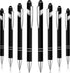 8 Pieces Ballpoint Pen with Stylus Tip Black Ink 2 in 1 Stylus Metal 1.0 mm Medium Point Smooth Pen Rainbow Colorful Rubberized Ballpoint Pen for ...