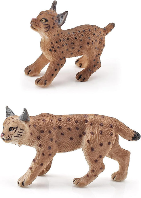 2 Pcs Realistic Lynx Figure Plastic Lynx Figurine Lynx Action Figure Simulated Lynx Model for Halloween Christmas Birthday Party Favors Decoration...