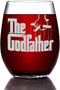 The Godfather Etched Stemless Wine Glass - Officially Licensed, Premium Quality, Handcrafted Glassware, 15oz. - Perfect Collectible Gift for Movie...