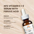 SKIN DEVA 20% Vitamin C Serum for Face with Vitamin E Plus Ferulic Acid Skincare Serum 1 fl oz 30 ML Rejuvenates Skin to Fresh & Neutralizes Free ...