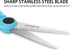 5” Detail Scissors, Embroidery Scissors with Sharp Stainless Steel Blade and Soft Handles, Great for Sewing, Craft, Office and School, 3 Pcs, Blue...