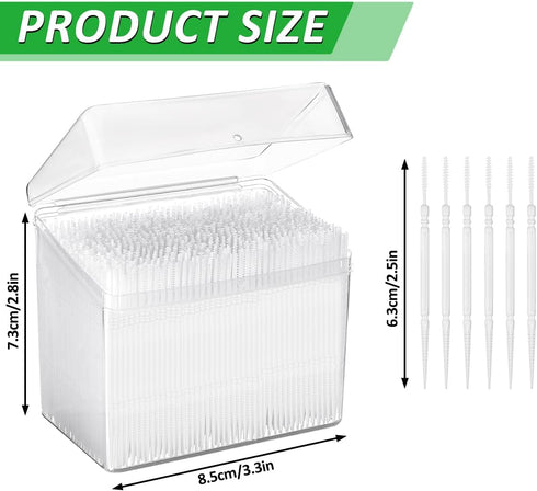 1100Pcs Dental Picks Plastic Toothpick Oral Hygiene 2 Way Interdental Brush Stick...