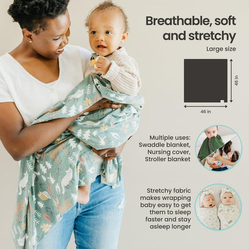 Copper Pearl Large Premium Knit Baby Swaddle Receiving Blanket Rainee...