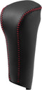 Gear Shift Head Knob Cover Transmission Lever Trim for Honda Civic 2006-2011 for Honda Ciimo 2011-2015 Faux Leather Black Red Stitches...
