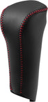 Gear Shift Head Knob Cover Transmission Lever Trim for Honda Civic 2006-2011 for Honda Ciimo 2011-2015 Faux Leather Black Red Stitches...