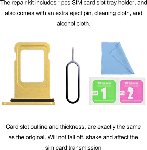 ASDAWN for iPhone 11 SIM Card Slot Replacement for iPhone 11 SIM Card Tray Holder Waterproof Rubber Ring and SIM pin(Single Sim Version 6.1 inches...