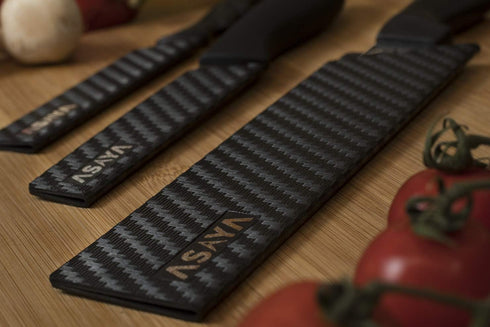 Asaya Professional Knife Edge Guards -Universal Blade Covers - Extra Strength, ABS Plastic and BPA-Free Felt Lining, non-Toxic and Food Safe - Kni...