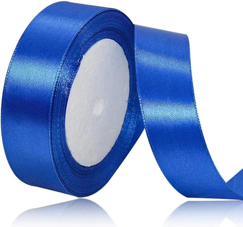 Blue Ribbon 1 inch Wide and 25 Yards Long, Royal Blue Solid Color Fabric Ribbon for handicrafts, Wreaths, Wedding Party, Christmas, Hair Bows, Flo...