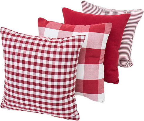 Throw Pillow Covers Cases Geometric Stripe Tartan Checkered Buffalo Check Plaid Pillowcases Cushion Covers Decorative Throw Pillow Covers Waist Pi...