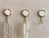 Solid Brass Decorative Wall Hook, Self-Adhesive Hole Free Wall Mount, Shining Gold Fancy Hook (Seashell White–Pack of 2)...