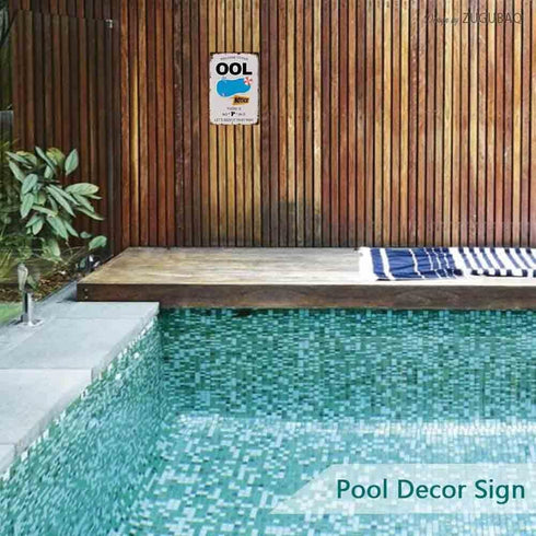 Welcome To Our Pool Sign, Outdoor Swimming Pool Decorations, Outside Pool Metal Sign Notice There Is No Pee In It Let'S Keep It That Way, 12X8 Inc...
