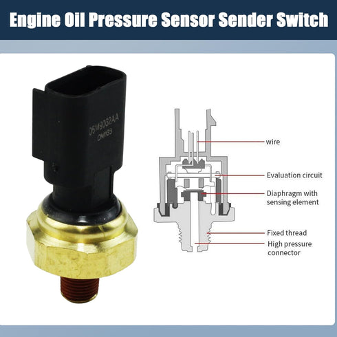Engine Oil Pressure Sensor Sender Switch Fits for Chrysler 200 Aspen Avenger Caliber Challenger Durango Viper Ram Cherokee, 05149062AA, 5149064AA...