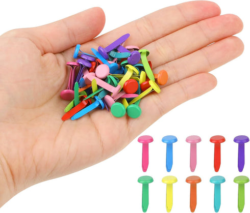 300 Pcs Brads Paper Fasteners Colorful Split Pins, Brass Mini Brads Paper Crafts Fixed Paper Crafts, Brads Paper Fasteners for Schools, Handicraft...