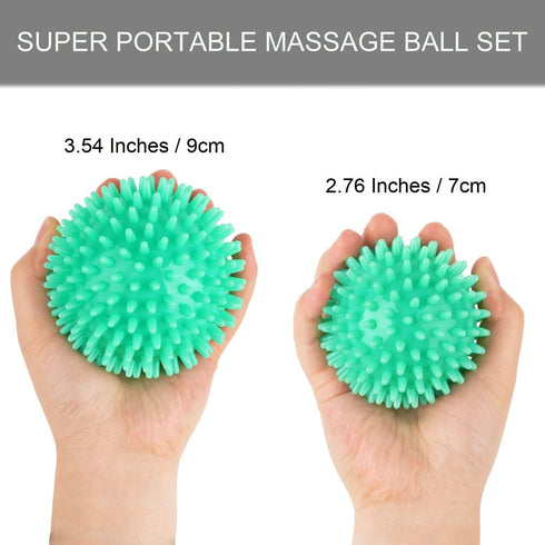Hard Spiky Massage Ball Pack of 2. Plantar Fasciitis Relief Ball, Foot Massage Ball. Trigger Point Massager Therapy Balls for Muscle Recovery Myof...