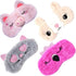 4 Pack Sleeping Mask for Girls Soft Plush Blindfold Cute Rabbit Pig Flamingo Cat Sleep Masks Eye Cover Eyeshade for Kids Teens Women Plane Travel ...