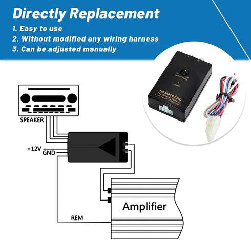 Car Audio Speaker Wire to RCA Line Output Converter, 2-Channel High to Low RCA Converter for Adding Amplifier Subwoofer to Stock Stereo...