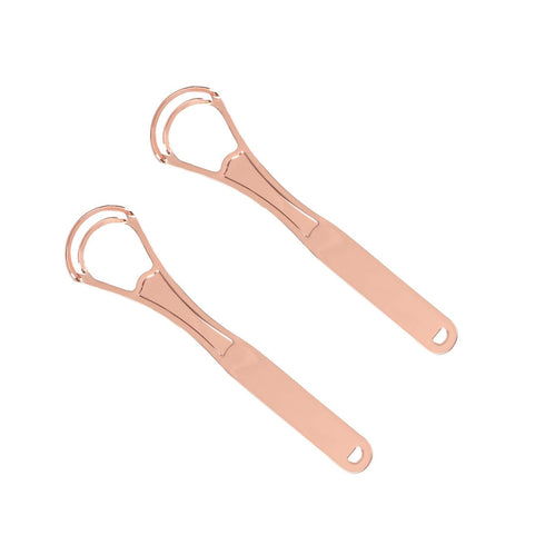2PCS Tongue Cleaners Wide-head Double Blades Scrapers For Oral Care, Rose Gold Color...