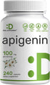 Apigenin, 100mg Per Serving, 240 Capsules – Raw Plant Extract from Chamomile Flower – Active Bioflavonoids & Antioxidants – Sleep & Relaxation Sup...