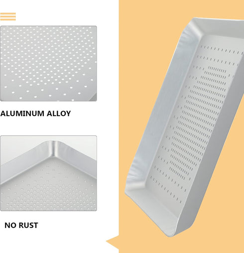 YARDWE Pizza Baking Tray Pizza Bakeware, perforated Aluminum Sheet Pan 9 Inch Pizza Tray Pizza Pan with Holes Square Nonstick Bakeware for Oven Ba...