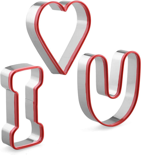 Love Cookie Cutters Set – I Love U Shape Bicuit Cutter for Valentine’s Day and Decorating Wedding Cake...