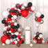 Red Black White Silver Balloon Garland Arch Kit - Red and White Balloons Red Black Silver Balloons for Poker Cards Birthday Wedding Retirement Cla...