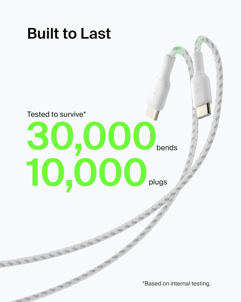 Belkin BoostCharge Braided USB-C to USB-A Charging Cable (3.3ft/1M) for iPhone 15 Series, Samsung Galaxy S24 Series, Note20, Google Pixel 8 & 7, i...
