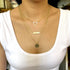 Harlorki Dainty Simple 14K Gold Plated Layered Link Chain Choker Triangle Bar Hammered Disk Pendant Necklace Fashion Jewelry Gift for Women Lady...