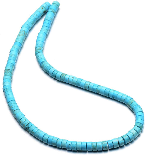 AD Beads Blue Turquoise Heishi Gemstone Loose Beads 15.5" 4mm 6mm 8mm 10mm 12mm (6mm)...