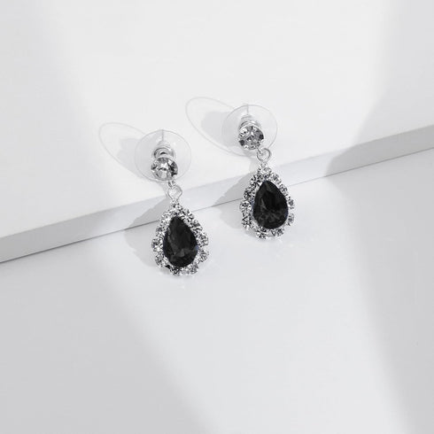UDYLGOON Bride Rhinestone Crystal Earrings Necklace Jewelry Set for Bridesmaid Bride Wedding Costume Prom...
