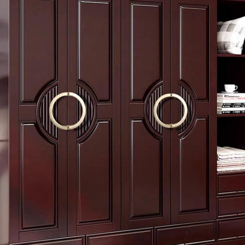 Retro Semi-Circular Handle, 2PCS Antique Zinc Alloy Wardrobe Drawer Hardware Pull, Double-Hole Folio Handles with Mounting Screws for Cabinet Draw...