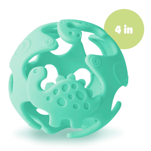 Dinosaur Baby Teething Toys, Textured Sensory Toys for Babies, Lightweight Soft Baby Sensory Toys, BPA-Free Silicone Infant Teething Toys, 0-18 Mo...