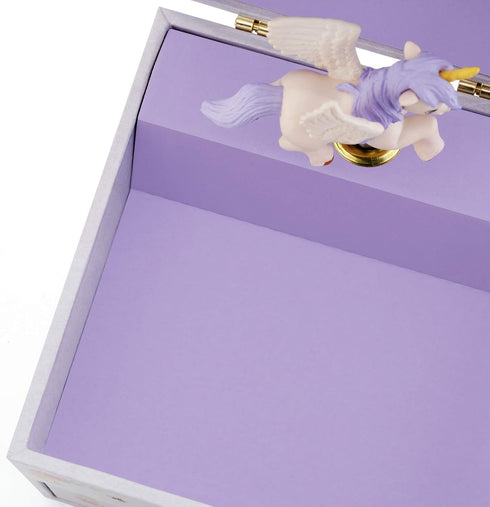 RR ROUND RICH DESIGN Kids Musical Jewelry Box for Girls with Drawer and Jewelry Set with Brave Unicorn - Beautiful Dream Tune Purple...
