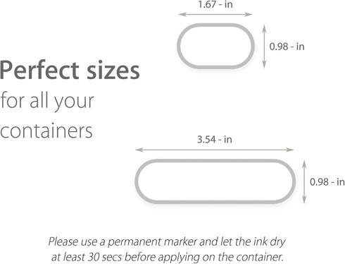 CHUBBIEE Removable Waterproof Food Labels, Write-on Kitchen Labels for POP Food Storage Containers, Jars and Home Organization, Pantry & Spice Sti...