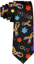 Men's Fashion tie Autism Awareness Ribbon Necktie One Size Neck Tie...