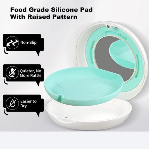 2PCS Retainer Case with Mirror and Adjustable Vent Holes, Cute Slim Aligner Case Compatible with Invisalign, Night Mouth Guard Case, With Retainer...