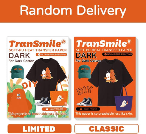 TranSmile PU-Heat Transfer Paper for T Shirts (10 Sheets, 8.5 x 11'') Printable Heat Transfer Vinyl for Dark Fabrics Iron on Transfers for Inkjet ...