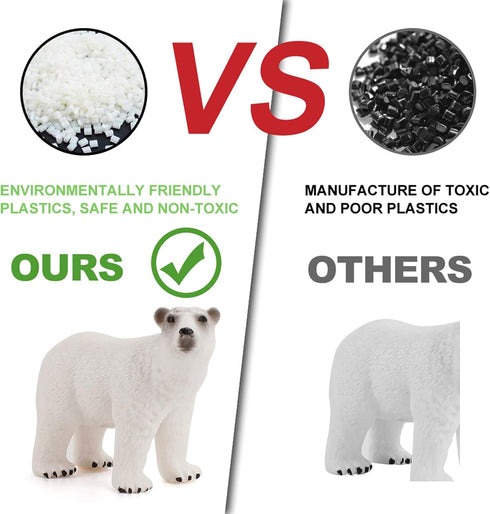 Wildlife Animal Model Toy Playsets 6 PCS Realistic Polar Bear Figure Toys Desktop Decoration Collection Party Favors Toys for Kids...